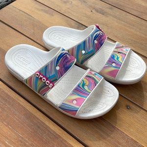 CROCS sandals - tie dye - size 8